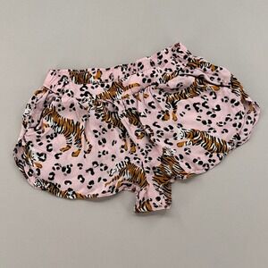 Women's Anthropologie Pink Tiger Leopard Print Pajama Shorts Sz S